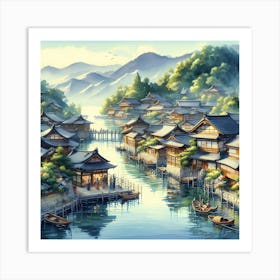 Asian Village 4 Art Print