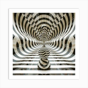 Black and white optical illusion 4 Art Print