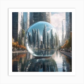 Glass Ball In The City Art Print