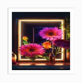 Flowers In A Frame Art Print