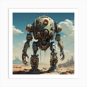 Robot In The Desert 4 Art Print