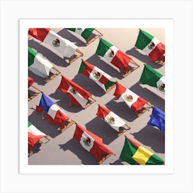 Flags Of Mexico 5 Art Print