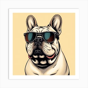 French Bulldog With Sunglasses Art Print