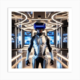 Futuristic Man In Futuristic Suit 18 Art Print