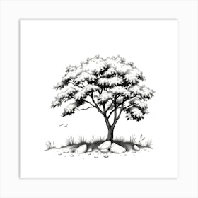 Tree In The Snow 3 Art Print