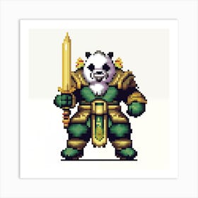 Pixel Art - Panda Monk Warrior #2 Art Print