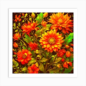 Chrysanthemums Art Print