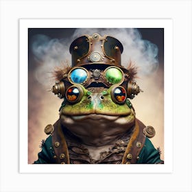 Steampunk Frog Art Print