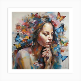 Butterfly Woman Art Print