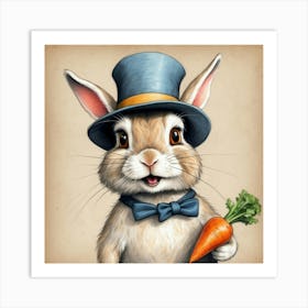 Rabbit With Carrot 3 Art Print