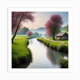 River In Spring Art Print