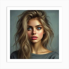 Beautiful Girl With Blue Eyes 1 Art Print