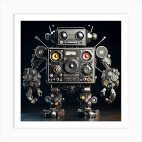 A Robot Made Of Analog Stereo Equipment, Digital Art 1 Art Print