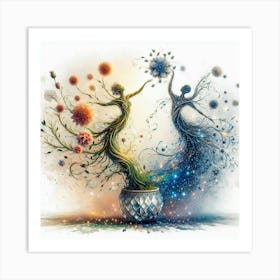 Two Women Dancing Art Print