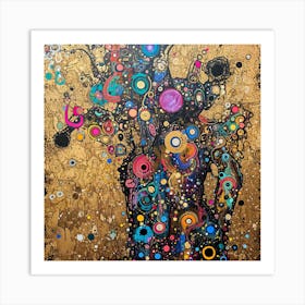 Abstract Painting, Oil On Canvas, Gold Color Art Print