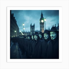 Anonymous Protesters Art Print