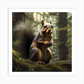 Squirrel In The Forest 333 Art Print