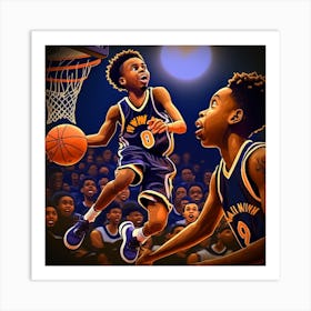 Basketball Player Dunks 1 Art Print