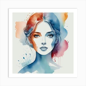 Watercolor Of A Woman 2 Art Print