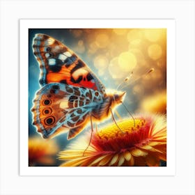 Butterfly On A Flower 16 Art Print