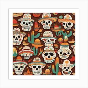 Mexican Skulls 3 Art Print