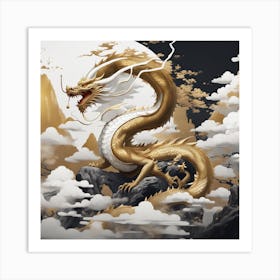 Golden Dragon Art Print