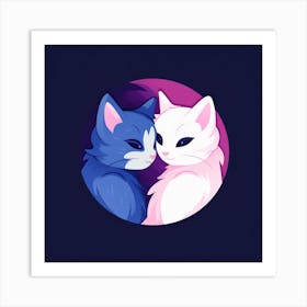 Two Cats In A Circle Art Print