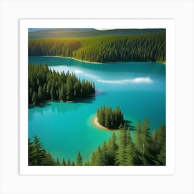 Blue Lake In The Mountains 15 Art Print