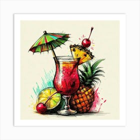 Tropical cocktail 15 Art Print