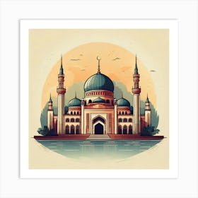 Firefly Elegant Mosque Illustration Reflecting Islamic Heritage 46330 Art Print