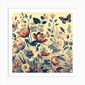 Vintage Floral Painting Art Print