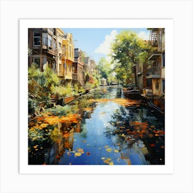 Aqua Aesthetics Summer Splendor Over Amsterdam Art Print