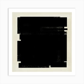 Black Abstract No. 1 - Abstract Black on Beige , Neutral, Minimalist, Monochromatic, Square, Contemporary Wall Art Art Print