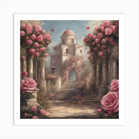 Roses In The Garden Art Print