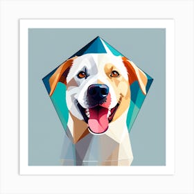 Polygonal Dog , colorful dog illustration, dog portrait, animal illustration, digital art, pet art, dog artwork, dog drawing, dog painting, dog wallpaper, dog background, dog lover gift, dog décor, dog poster, dog print, pet, dog, vector art, dog art,   Art Print