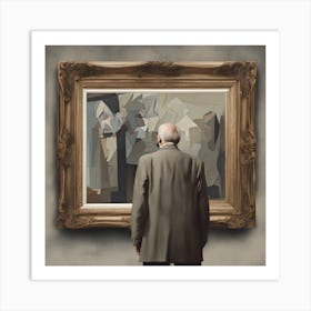 Man Looking At A Painting Art Print