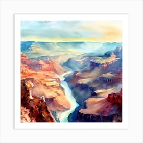 Grand Canyon Watercolor Painting 2 Art Print