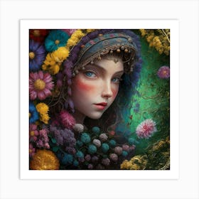 A Mesmerizing Portrait Of A Female Subject Her Art Print