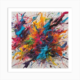 Colorful Splashes Art Print