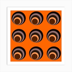 Circles On An Orange Background Art Print