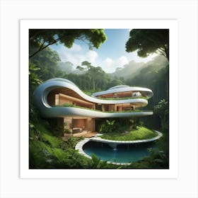 Futuristic House In The Jungle Art Print