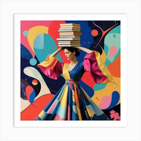 Flowing Garments and Book Balancing Art Art Print