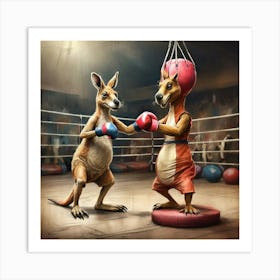 Kangaroo Boxing 11 Art Print