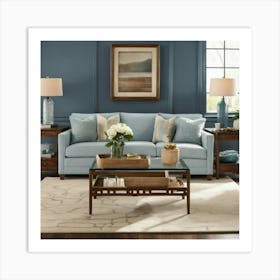 A Photo Of A Living Room With A Large Sofa Art Print