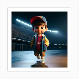 Boy In A Baseball Cap Art Print