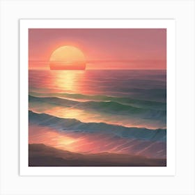 Sunset Over The Ocean 4 Art Print