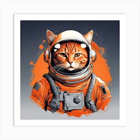 Astronaut Cat 9 Art Print