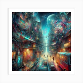 Psychedelic City 7 Art Print