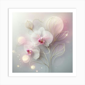 Orchids On A Light Background Art Print