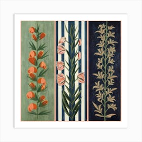 Three Paintings Of Flowers 4 Art Print